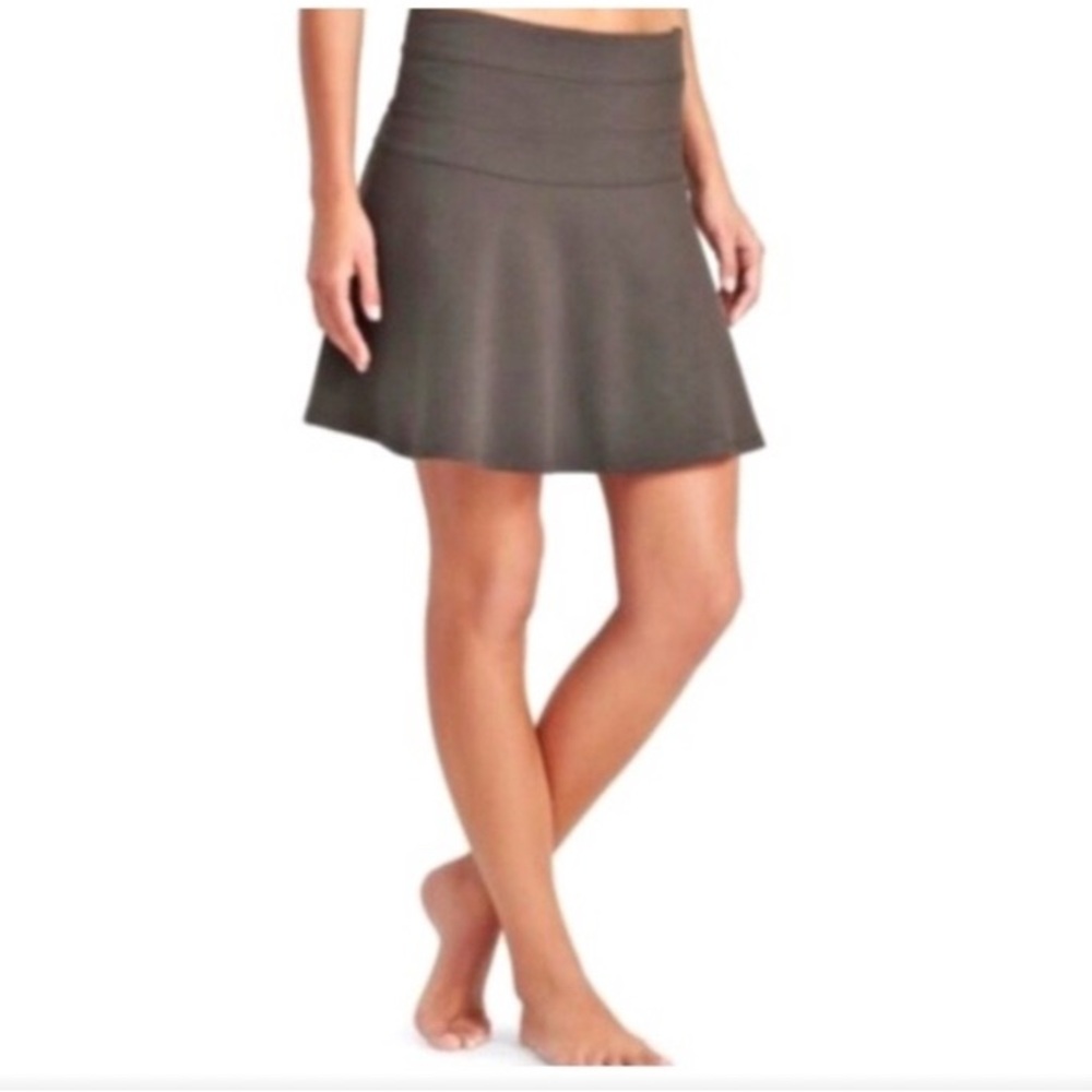 Athleta Skyose Ponte Twill Skirt Dark GrayCharcoal Zip Pocket Stretch 12 A line